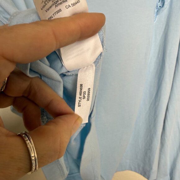 J.Crew Long Sleeve Eyelet Ruffle Blouse In Light Blue Size S - Picture 6 of 8